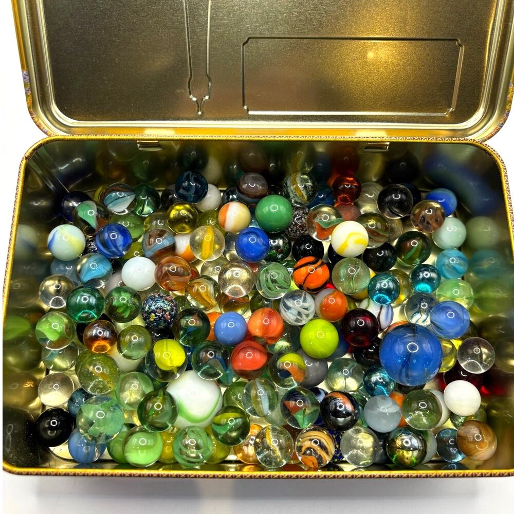 1.81 lbs Vintage Marbles with Possible, Akro, Vitro, Jabo